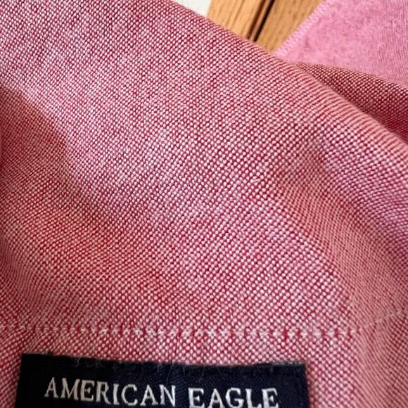 AMERICAN EAGLE, seriously soft, long sleeve, red, button down men’s size M shirt - Picture 4 of 11
